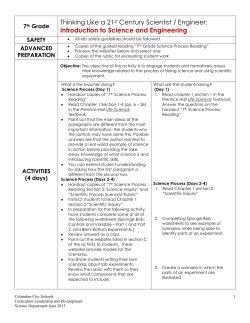 Introduction to Science and Engineering