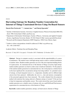 Harvesting Entropy for Random Number Generation for