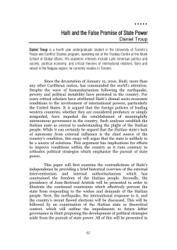 Haiti and the False Promise of State Power