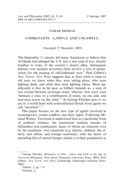 combatants &ndash; lawful and unlawful