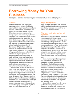 Borrowing Money for Your Business