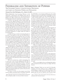 Federalism and Separation of Powers