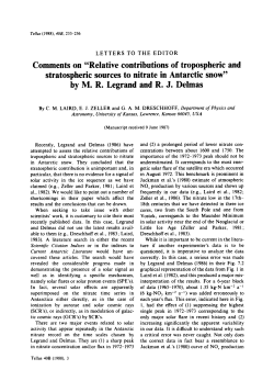 Comments on &ldquo;Relative contributions of tropospheric and