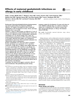 Effects of maternal geohelminth infections on allergy in early childhood