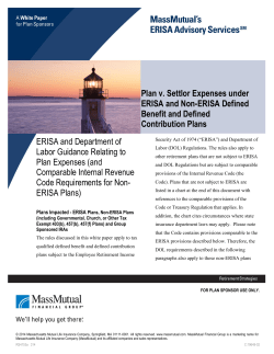 Plan v. Settlor Expenses under ERISA and Non
