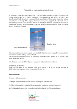 Nylon (6,6) by condensation polymerization A solution of 1 mL of