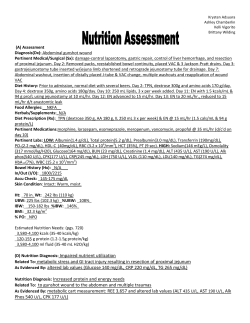 (D) Nutrition Diagnosis: Impaired nutrient utilization Related To