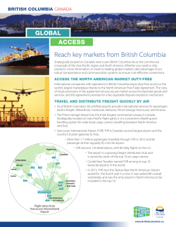 Reach key markets from British Columbia