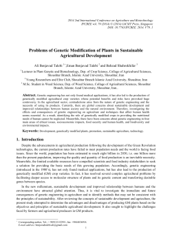 Problems of Genetic Modification of Plants in Sustainable