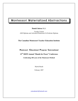 Montessori Materialized Abstractions