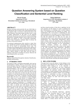 Question Answering System based on Question Classification and