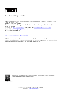 Legacies and Liabilities of an Insurgent past: Remembering Martin