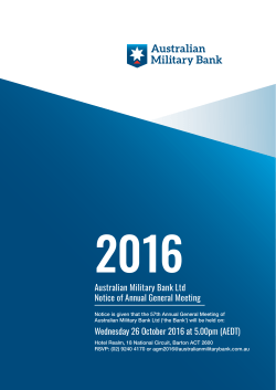Notice of Meeting - Australian Military Bank