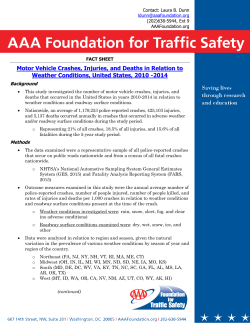 Motor Vehicle Crashes, Injuries, and Deaths in Relation to Weather