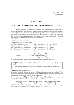 Organic Nomenclature and ISOMERISM – IV