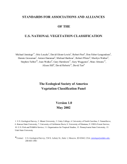 an initiative for a standardized classification of vegetation