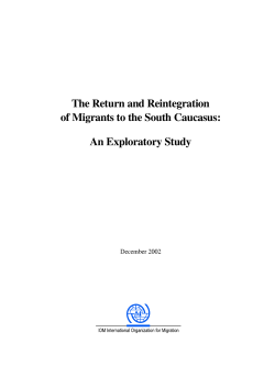 The Return and Reintegration of Migrants to the