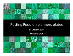 Jenny Donovan`s presentation, `Putting food on planners` plates`