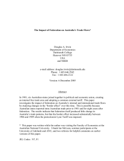 The Impact of Federation on Australia`s Trade Flows* Douglas A