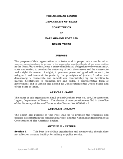 THE AMERICAN LEGION DEPARTMENT OF TEXAS