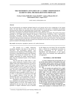 the microbiota dynamics of a cambic chernozem in ezareni farm, the