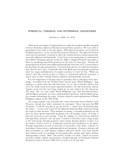 SPHERICAL, TOROIDAL AND HYPERBOLIC