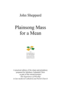 Plainsong Mass for a Mean