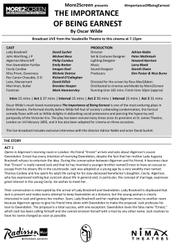 the importance of being earnest