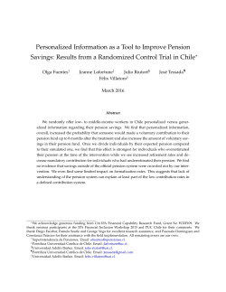 Personalized Information as a Tool to Improve Pension Savings