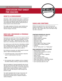 Concussion Fact Sheet - Lake Country Lacrosse