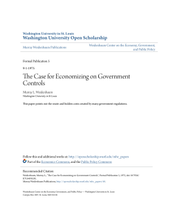 The Case for Economizing on Government Controls