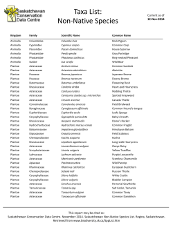 Taxa List: Invasive Species - Saskatchewan Conservation Data Centre