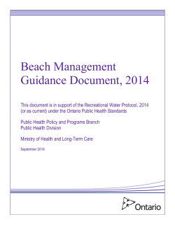 Beach Management Guidance Document, 2014