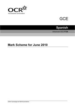 Spanish Mark Scheme for June 2010