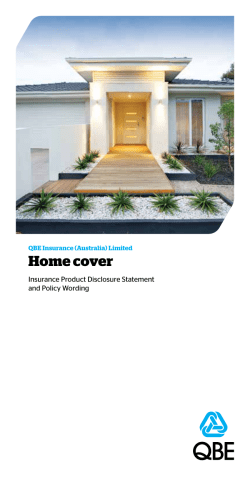 QM4967-1215 QBE FI Home Cover - QBE Australia Brokers and