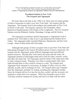 Woodland Indians in New York The Iroquois and Algonquin