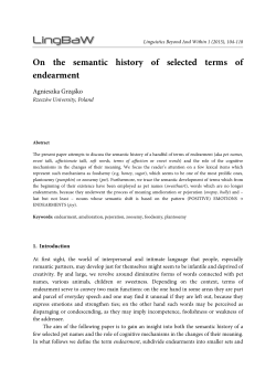 On the semantic history of selected terms of endearment