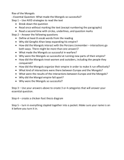 Rise Of The Mongols Questions (002) Rise of the Mongols Questions