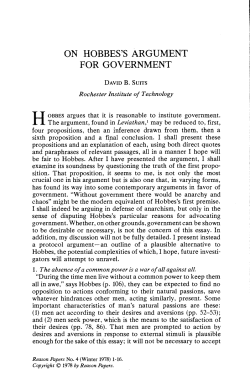 on hobbes`s argument for government