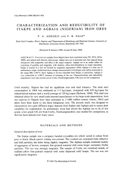 ITAKPE AND AGBAJA (NIGERIAN) IRON ORES