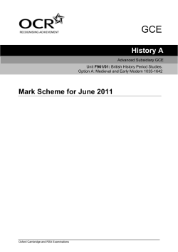 Mark scheme - Unit F961/01 - British history period studies