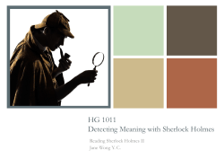 HG 1011 Detecting Meaning with Sherlock Holmes