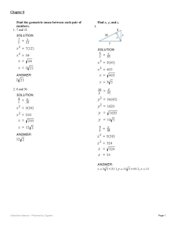 Find the geometric mean between each pair of numbers. 1. 7 and 12
