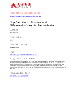 Popular Music Studies and Ethnomusicology in