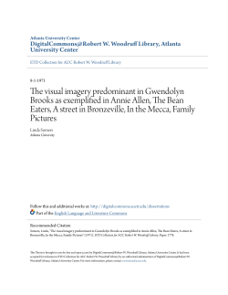 The visual imagery predominant in Gwendolyn Brooks as