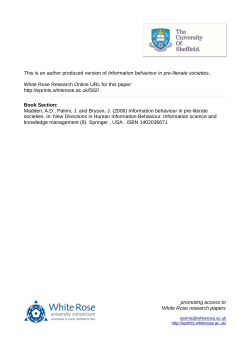 Information behaviour in pre-literate societies.