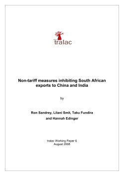 Non-tariff measures inhibiting South African exports to China and India