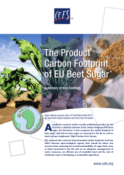 The product carbon footprint of EU beet sugar. pdf