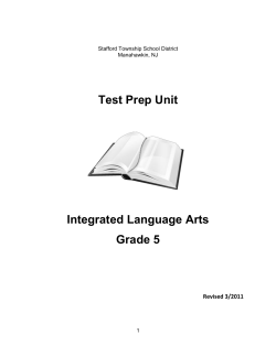 Grade 5 ILA Test Prep Unit - Stafford Township School District