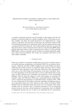 A model is proposed using the run-off triangle of paid claims and